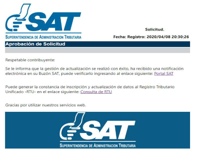 actualización y confirmación datos constancia RTU en línea SAT