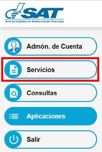 acceder al panel servicios de la Agencia Virtual para actualizar dato para darse de alta como pequeño contribuyente