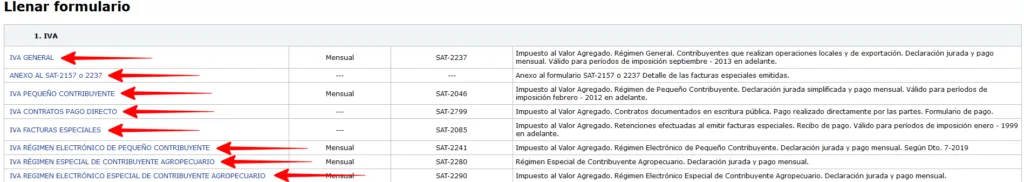 buscar formulario declaraguate SAT