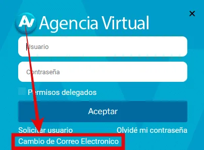 cambio de correo electrónico en como crear mi agencia virtual sat