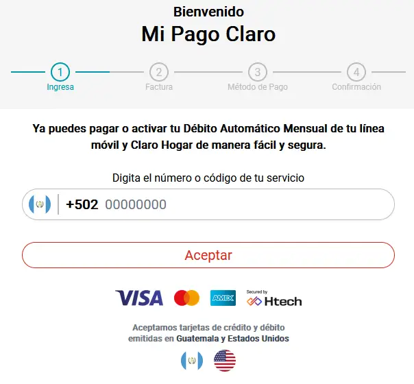 pago de factura claro guatemala en línea introduciendo nuestro número de teléfono
