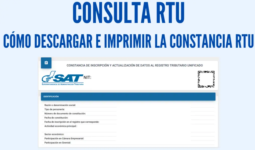 Guía paso a paso para realizar la consulta RTU digital en línea desde la SAT con el objetivo de imprimir la constancia RTU. 