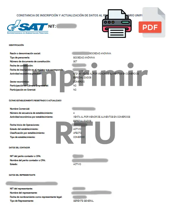 descargar RTU e imprimir RTU SAT desde archivo PDF descargado