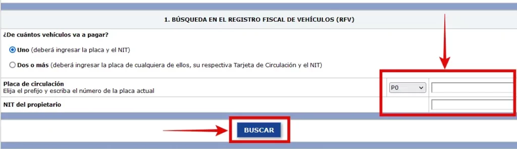 número de placa y NIT para generar pago impuesto de circulación de vehículo Guatemala