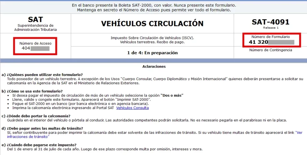 formulario pagar impuesto de circulación en línea en Delcaraguate