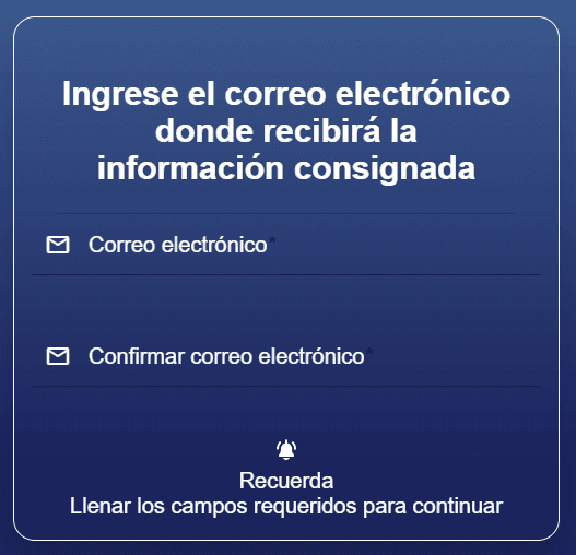 ingreso correo electrónico Declaración Jurada Regional de Viajero