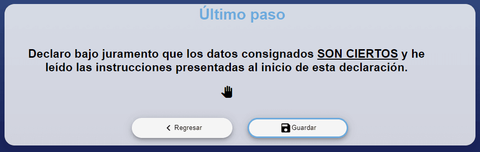 guardar Declaración Jurada Regional de Viajero